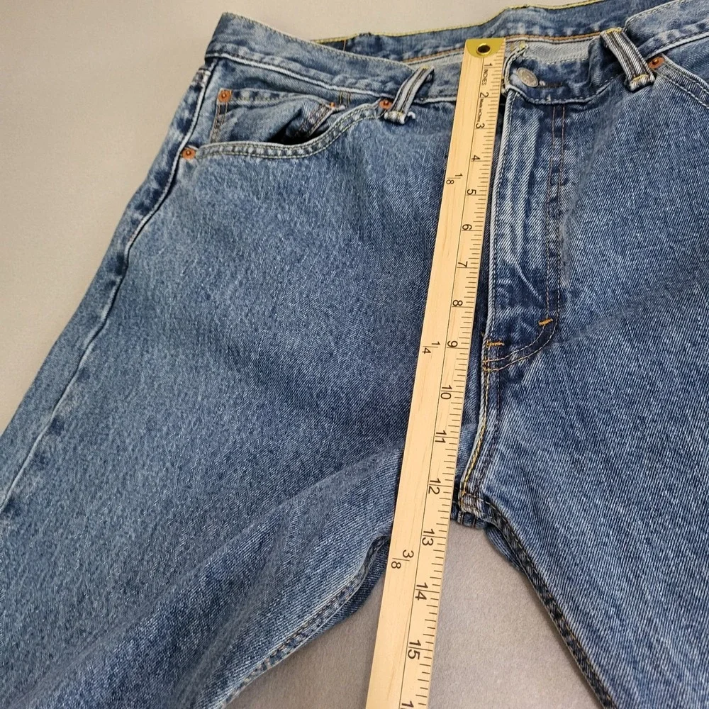 Levi's 505 Denim Blue Jeans Medium Wash Straight Leg Men's 38 X 32